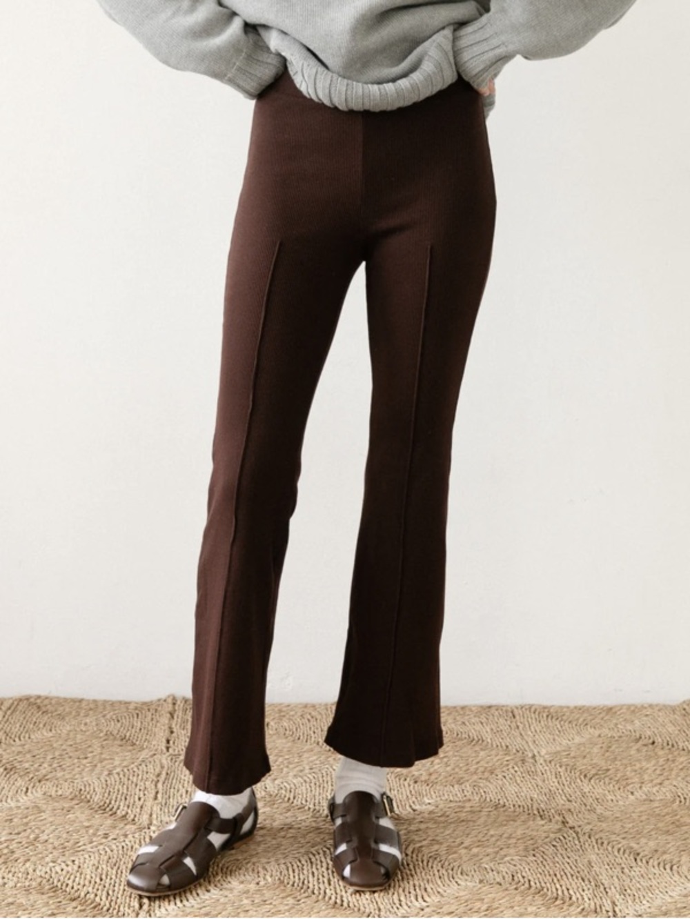Donni The Rib Kick Flare espresso brown